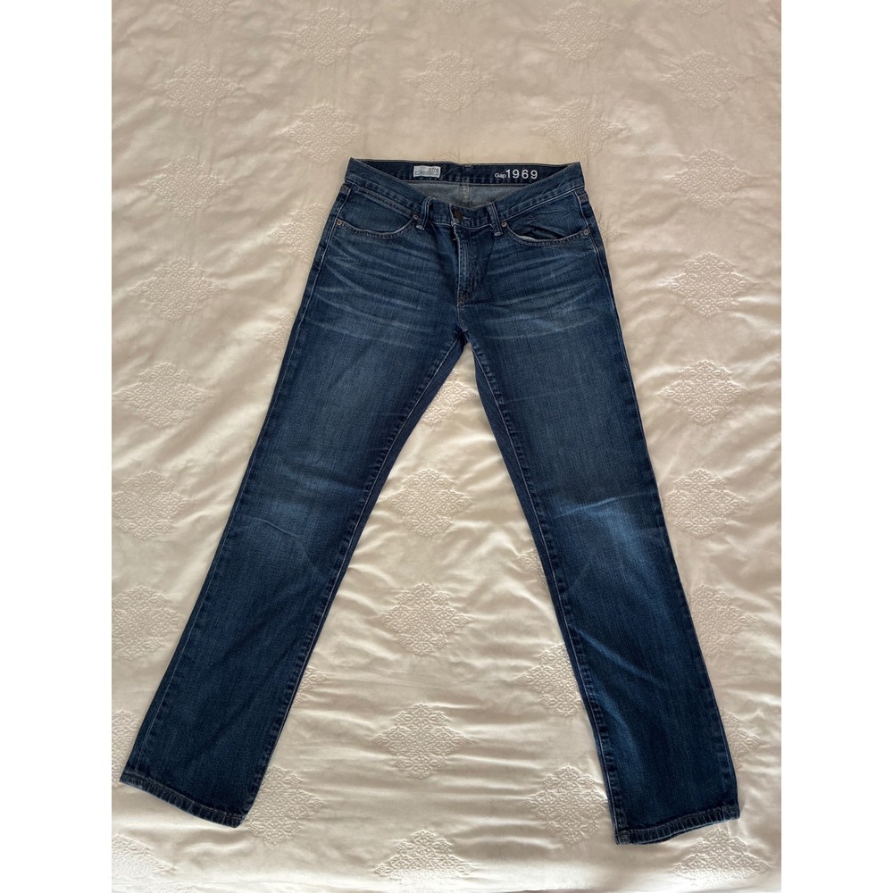 Gap 1969 Boyfriend Jeans Womens 27/4 Medium Wash Blue Denim Straight Leg Pants - Picture 2 of 5